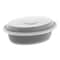 Pactiv Evergreen Newspring VERSAtainer Microwavable Containers, Oval, 8 oz, 5.7x4x1.45, Black/Clear, Plastic, 150PK OC08B - alternate 1